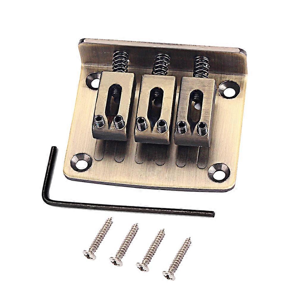 3 String Fixed Saddle Bridge for Electric Guitar – Durable Design for Enhanced Harmonics, Easy Installation with Mounting Screws, Non Tremolo