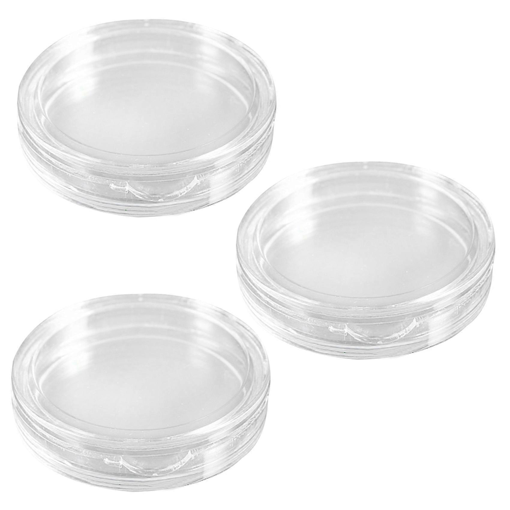 30 Pcs Small Round Transparent Plastic Coin Capsules Box 24mm