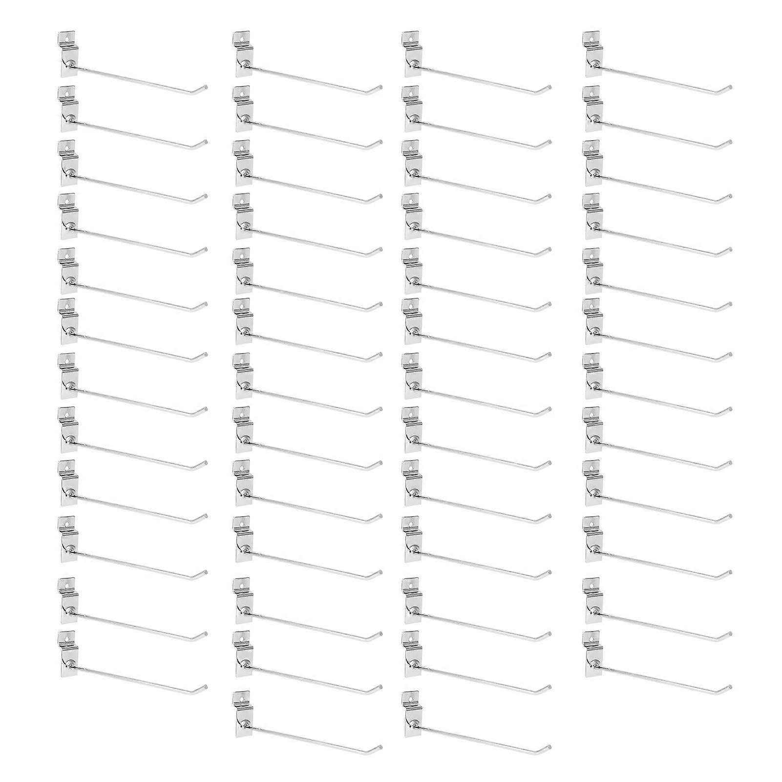 50Pcs Supermarket Shelf Hook Iron Strong Wear Resistant Flat Tip Peg Board Hook Slatwall Hanger