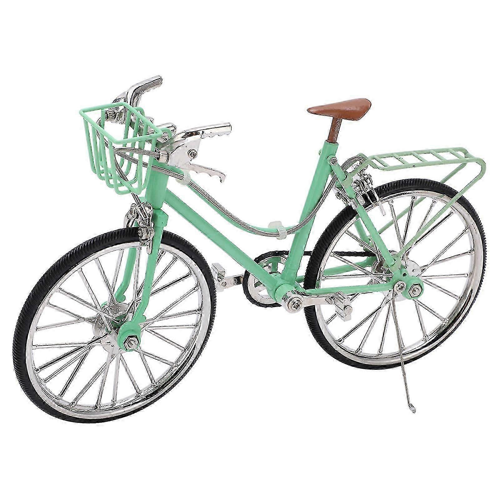 Miniature Bicycle Model Simulation-Based Design Durable Alloy Light Green Eye-Catching Decor Bike Toy