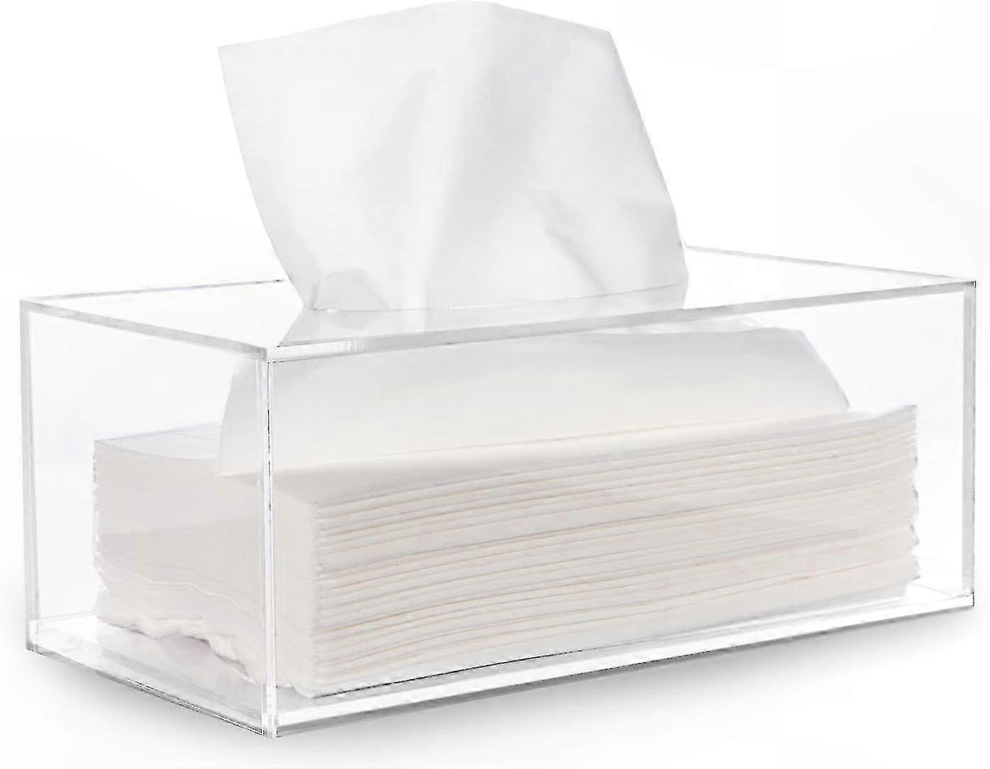 Transparent Acrylic Rectangle Tissue Dispenser for Home, Office & Kitchen Use