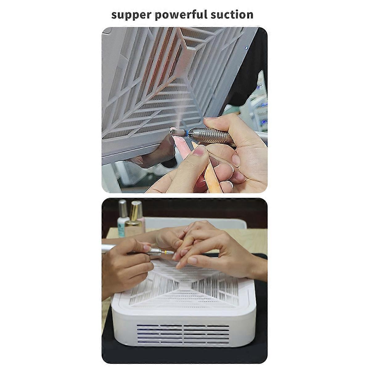 Turbine Brushless Nail Dust Remover Suction Nail Vacuum Cleaner Manicure with Removable Filter Dust Collector EU-Plug