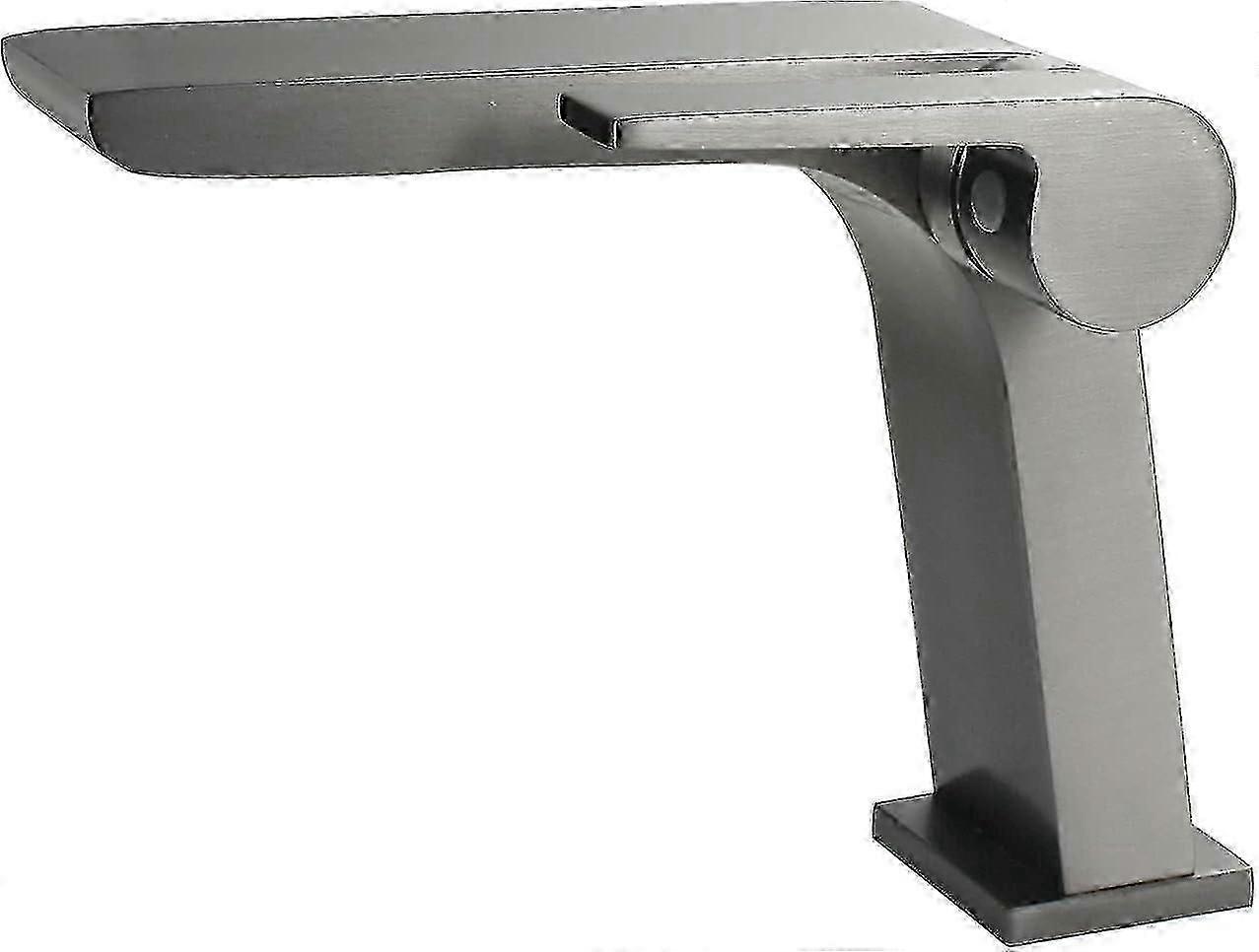 Gray waterfall faucet for bathroom with chrome plated finish