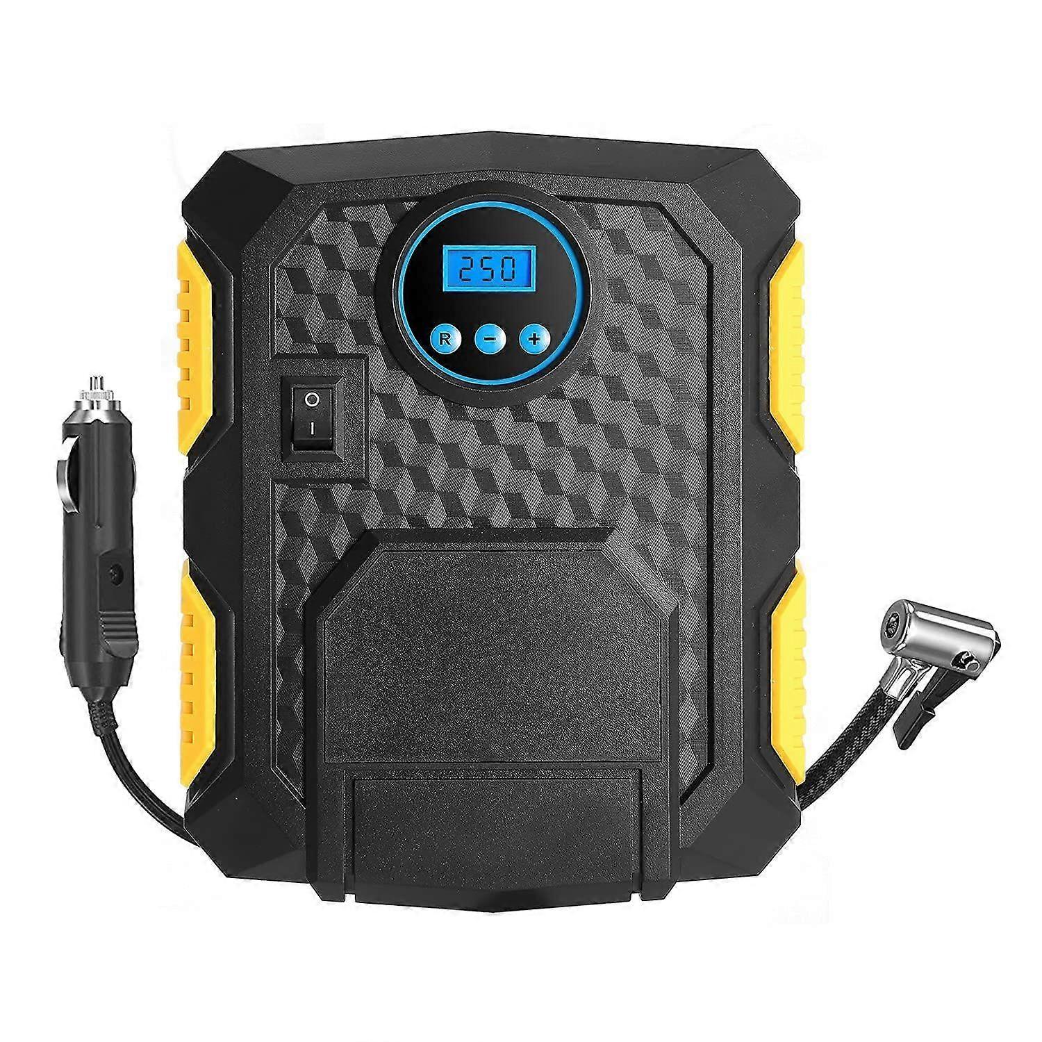 Portable Air Compressor Pump, Tire Inflator, 12V DC, 120W, 150PSI, 25L/Min Air Flow, LCD Digital Display for Cars, SUVs, Trucks, Bicycles and Other In