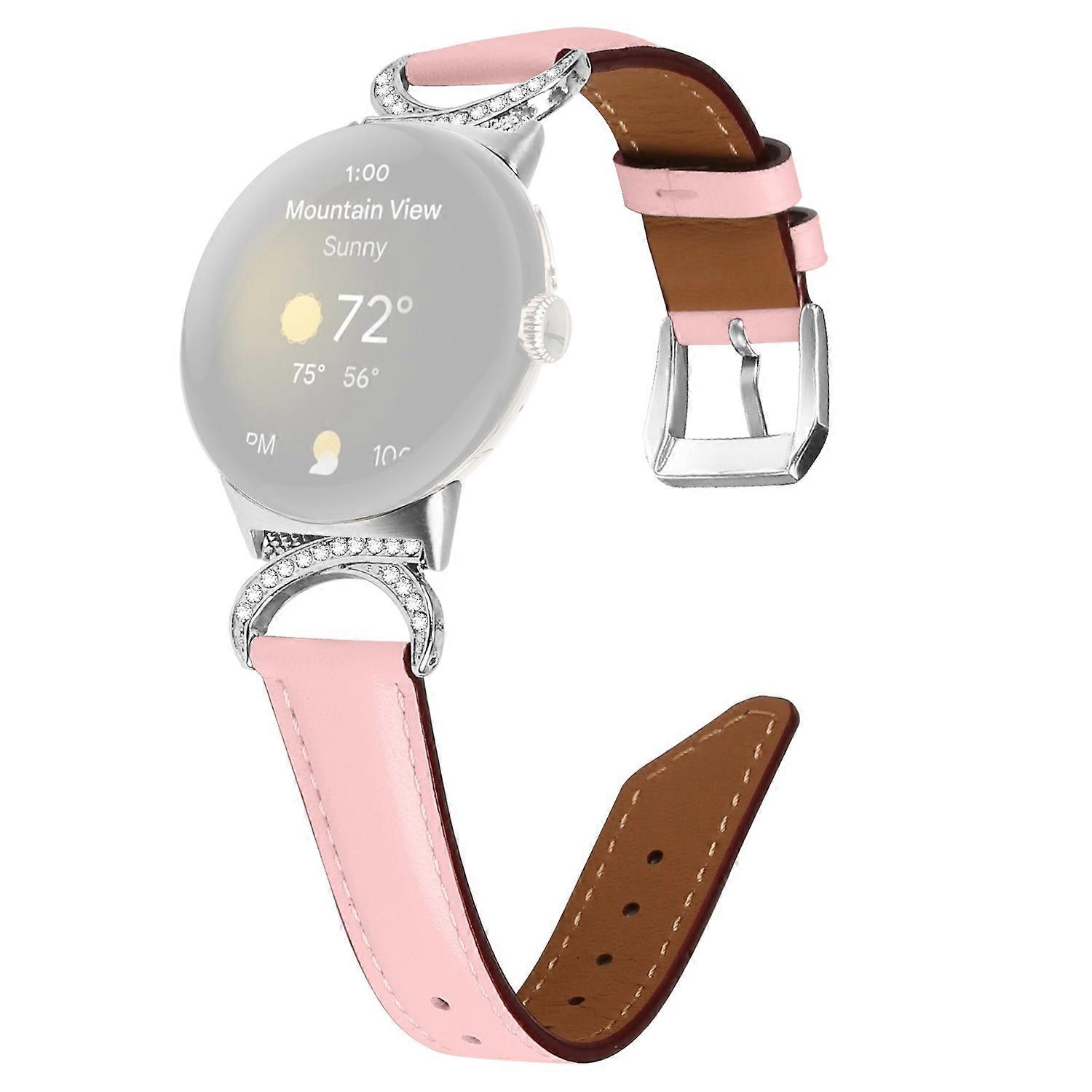 For Google Pixel Watch 3 41mm/Watch 2/Pixel Watch Replacement Strap Rhinestone Decor D-Shape Connect