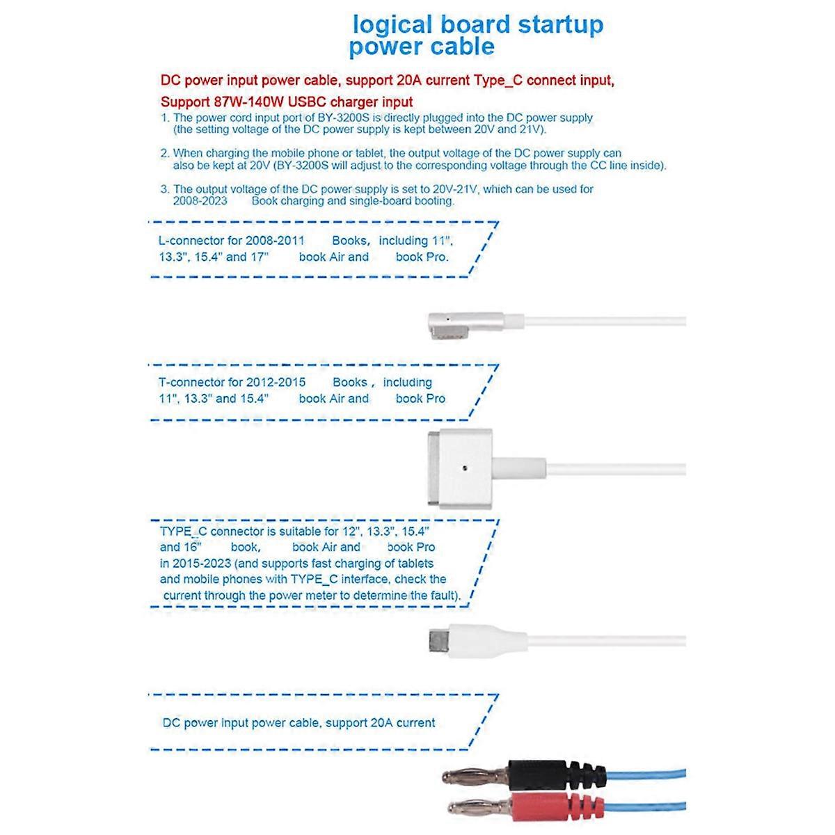 BY-3200S - Kabel zasilający do płyty głównej - Książka 2008-2023 Naprawa BATLOW Narzędzie do rozwiązywania problemów z kablem rozruchowym