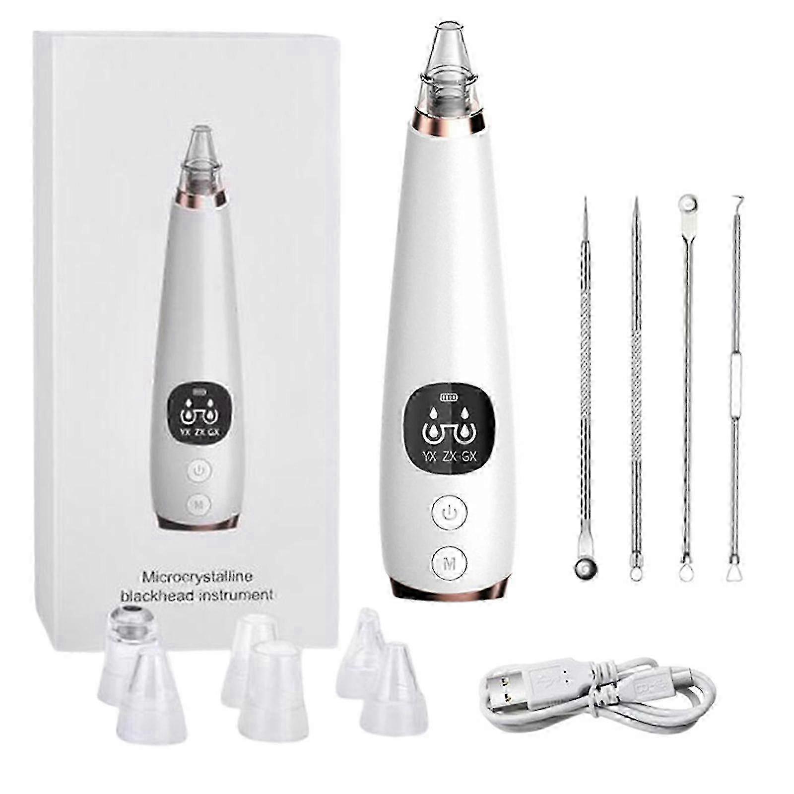 Blackhead Remover Vacuum Blackhead Extractor Pore Vacuum Hot Compress 3 Suction Power With LED Display Rechargeable Pimple Popper Tool Kit