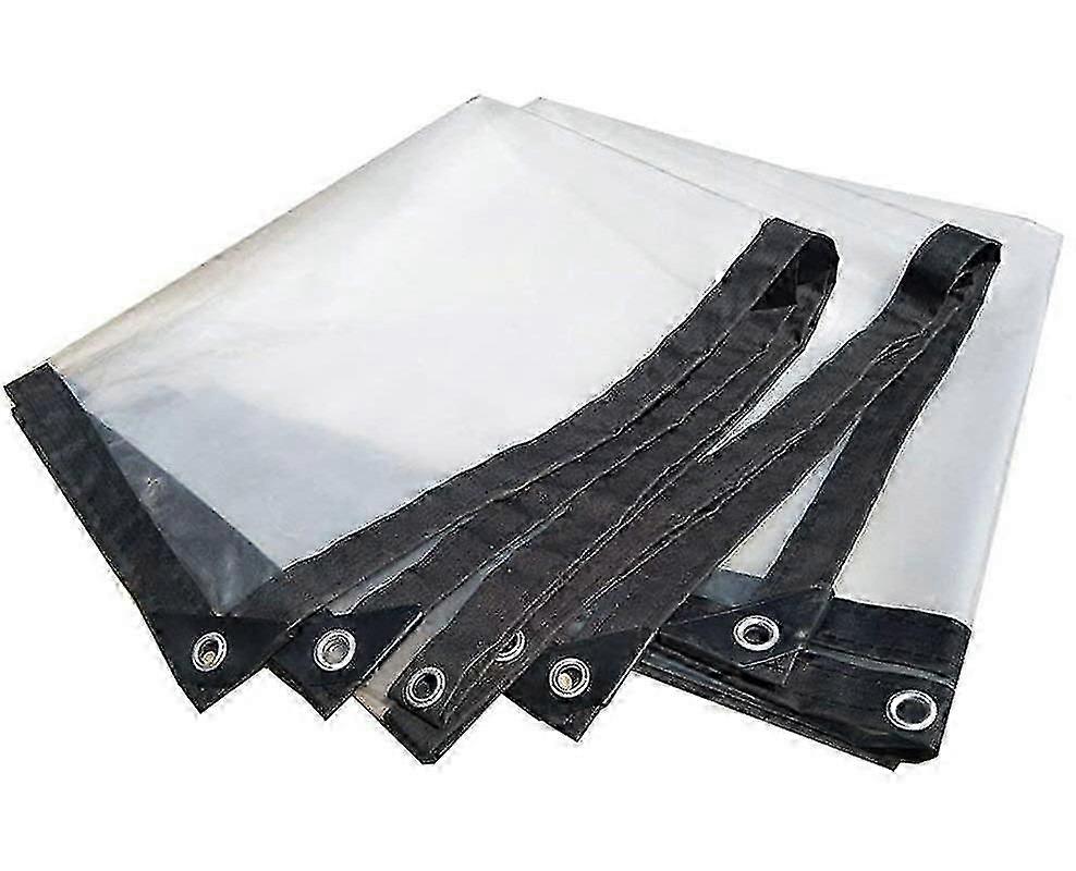 Bâche transparente imperméable et résistante avec œillets