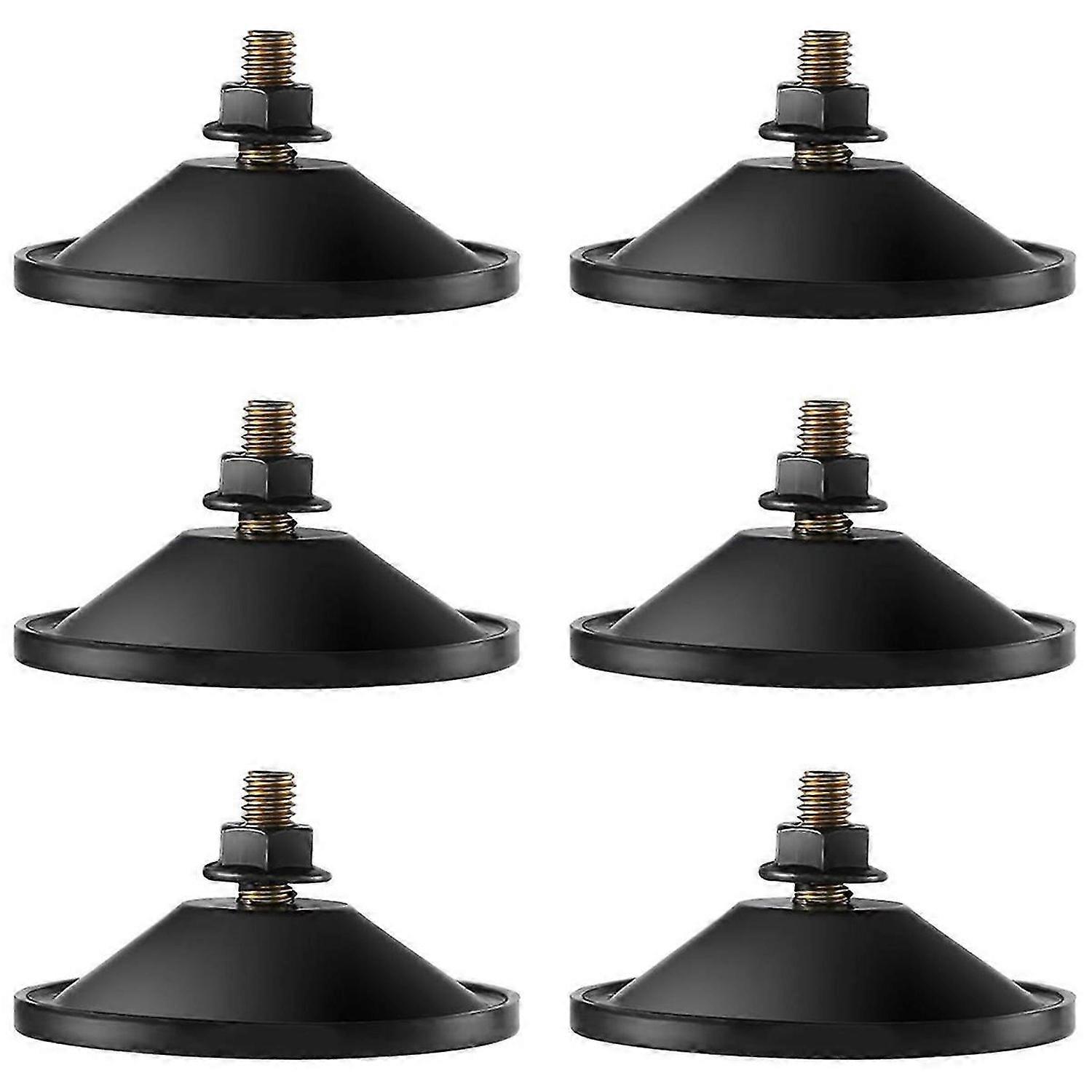 6Pcs Small Suction Cups, Strong Suction Cups for Glass, Black 2.2inch Window Sucker Pads with Screw
