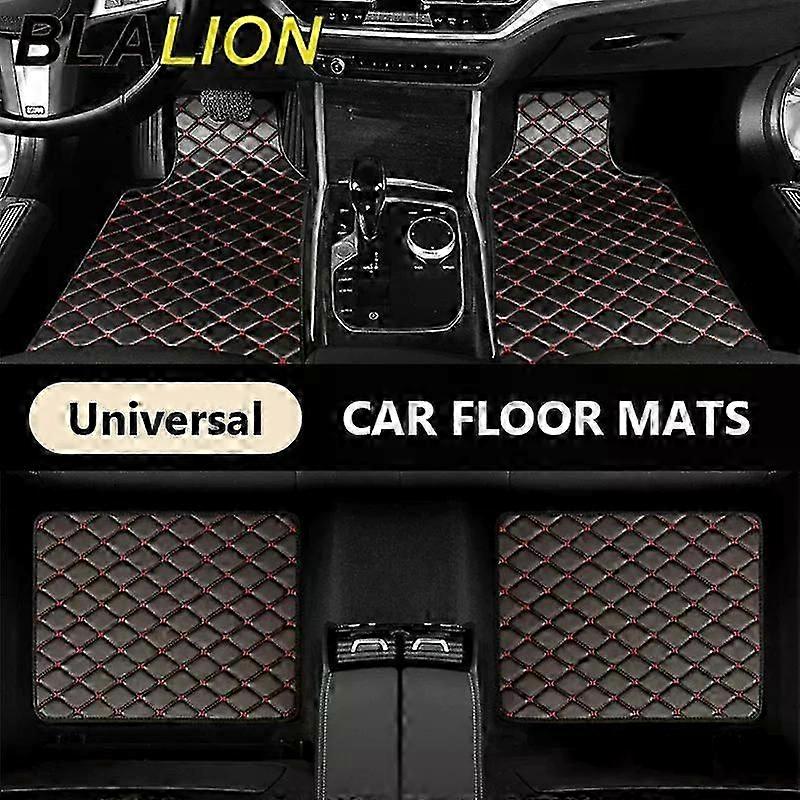 BLALION Car Floor Mats 4PCS Universal PU Waterproof Auto Foot Pad Protector Carpet Front and Rear Mats Set Interior Accessories
