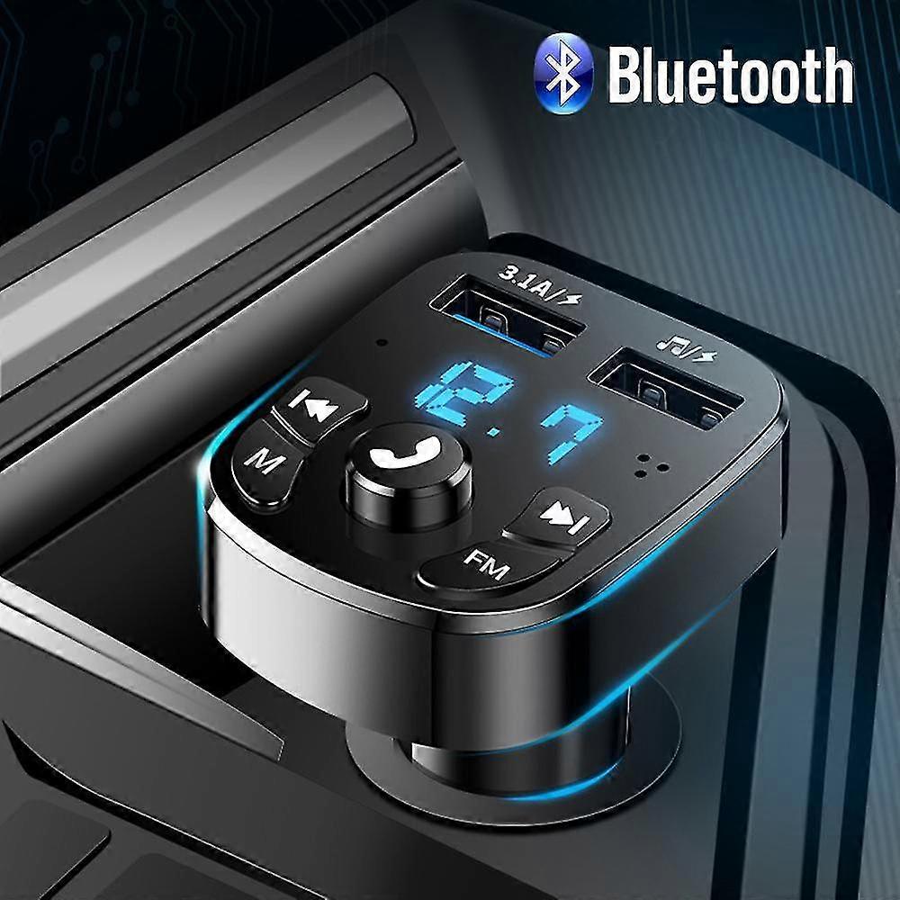 Bluetooth FM Transmitter Wireless Car Kit Hands-Free Dual USB Charger for Jaguar XF XJ F-Type E-Type F-Pace E-Pace X-Type S-Type XKR XJS