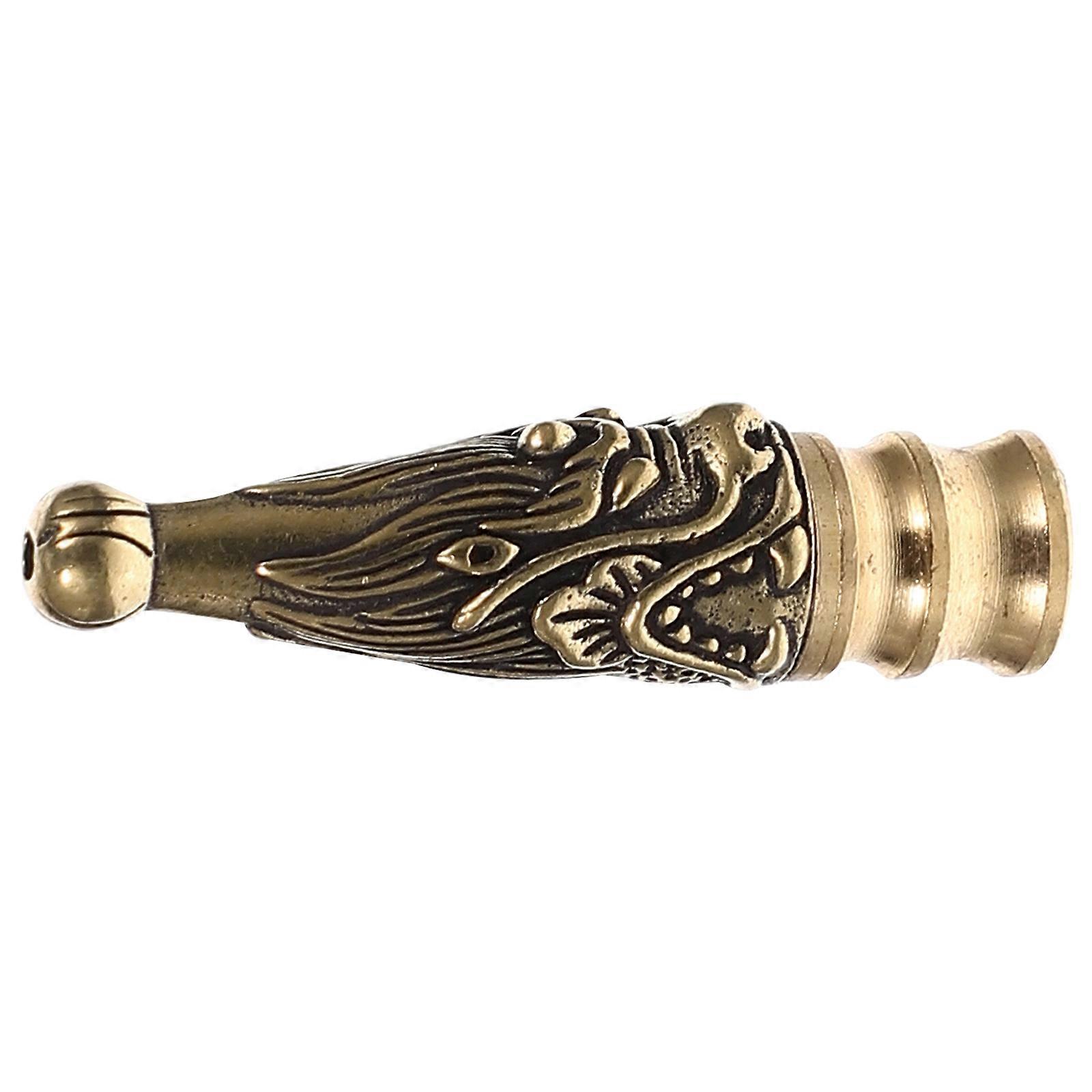 Golden Dragon Pattern Brass Pipe Decorative Craft for Desktop