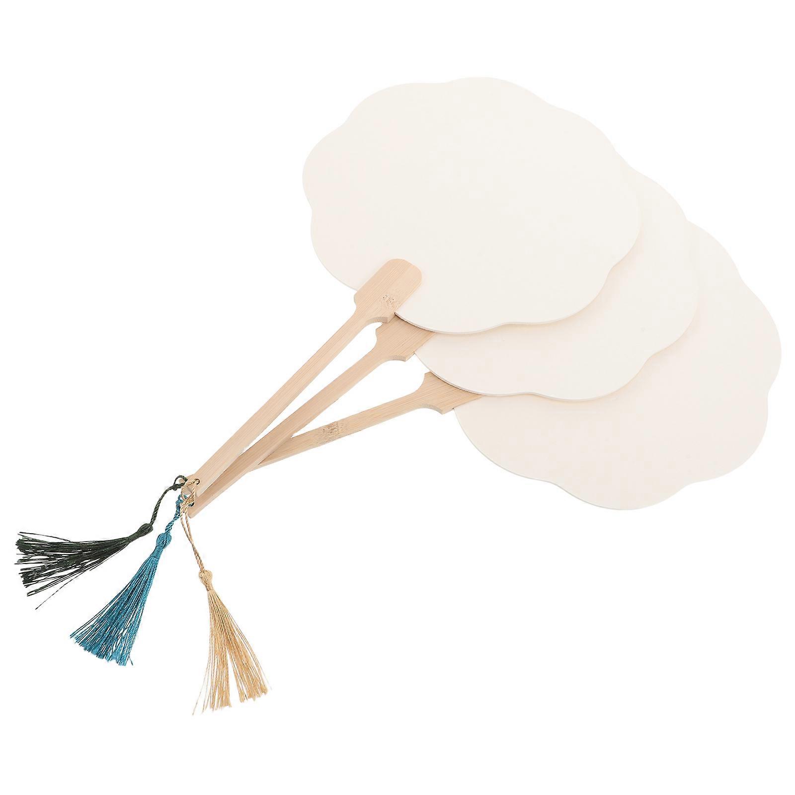 12Pcs DIY Blank Handheld Fans for Artistic Painting and Crafting White Fans