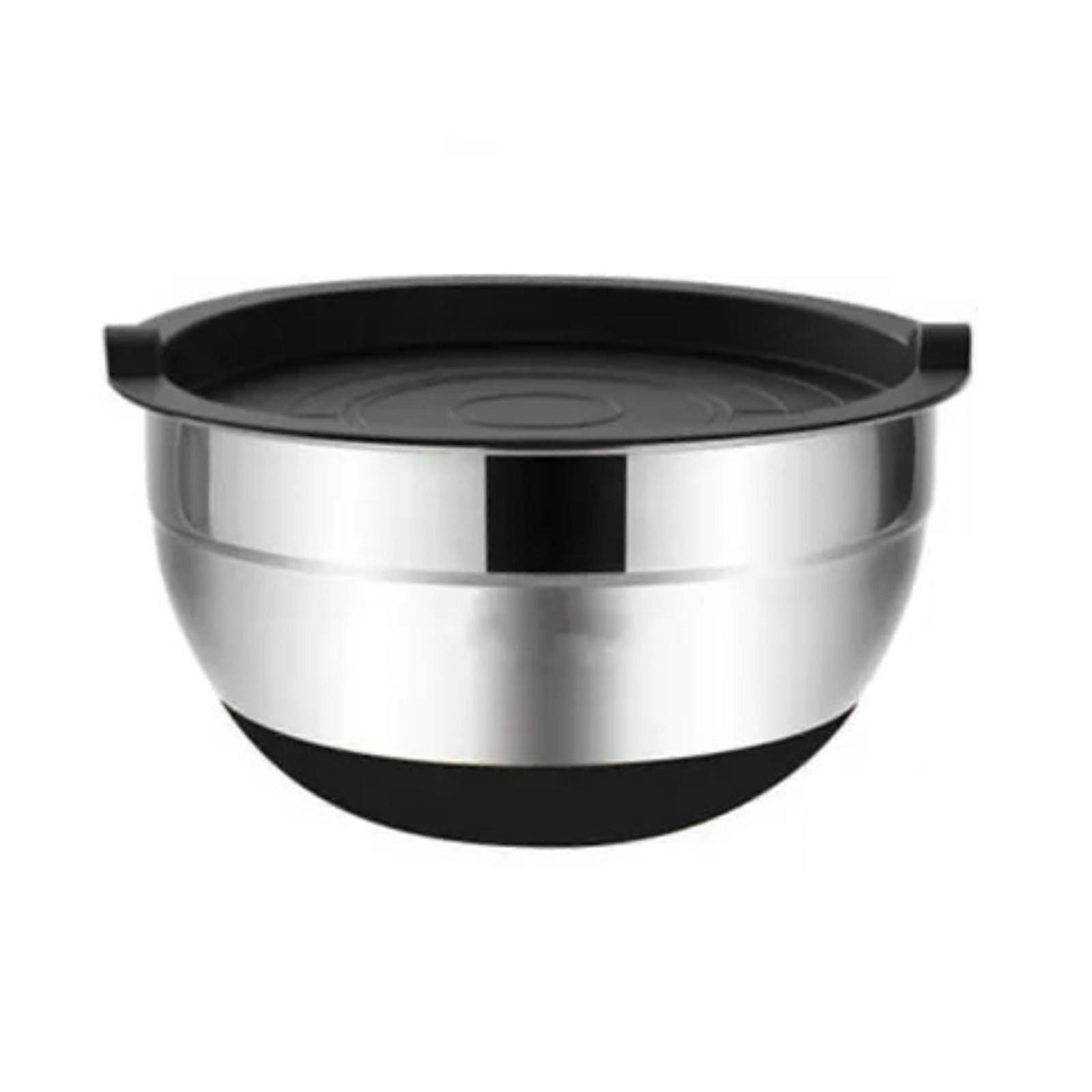 Mixing Bowls OnePiece 4.7 Qt Stainless Steel With Lids For Baking NonSlip Bases