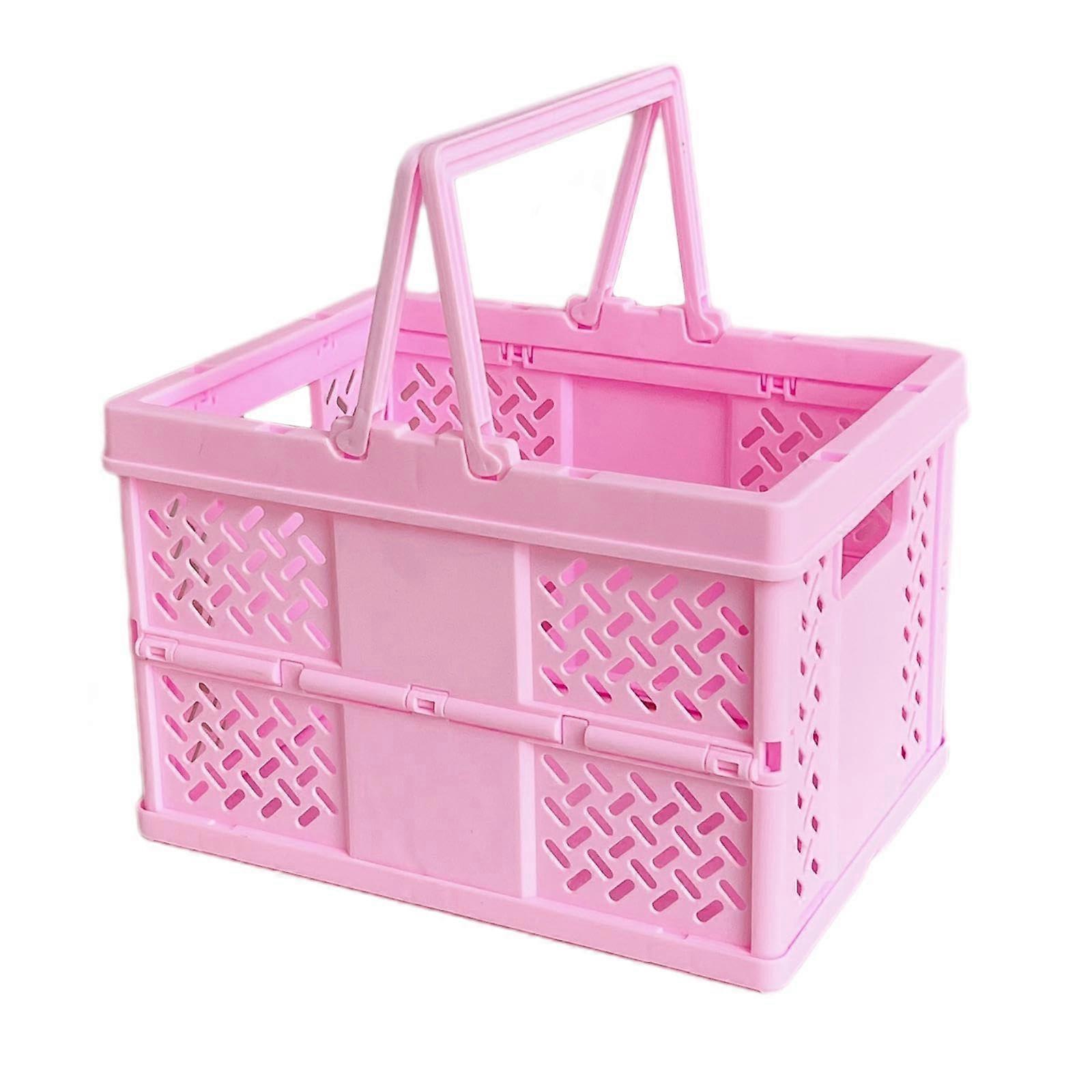 Heavy Duty Folding Container Pink For Kitchen And Outdoor Events Foldable Storage