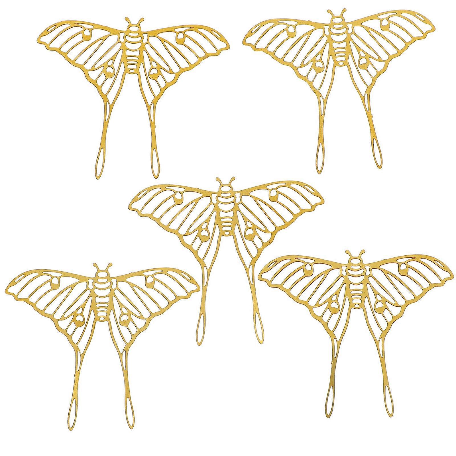 Golden Copper Butterfly Charms for Crafts with 5Pcs Set