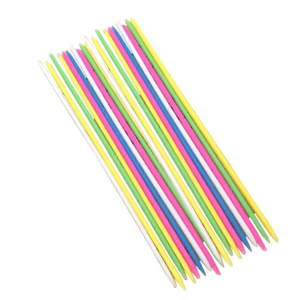 Kids Falling Sticks Game Toy Pick Up Sticks Lawn Games Bamboo Wooden Assorted Color for 30Pcs