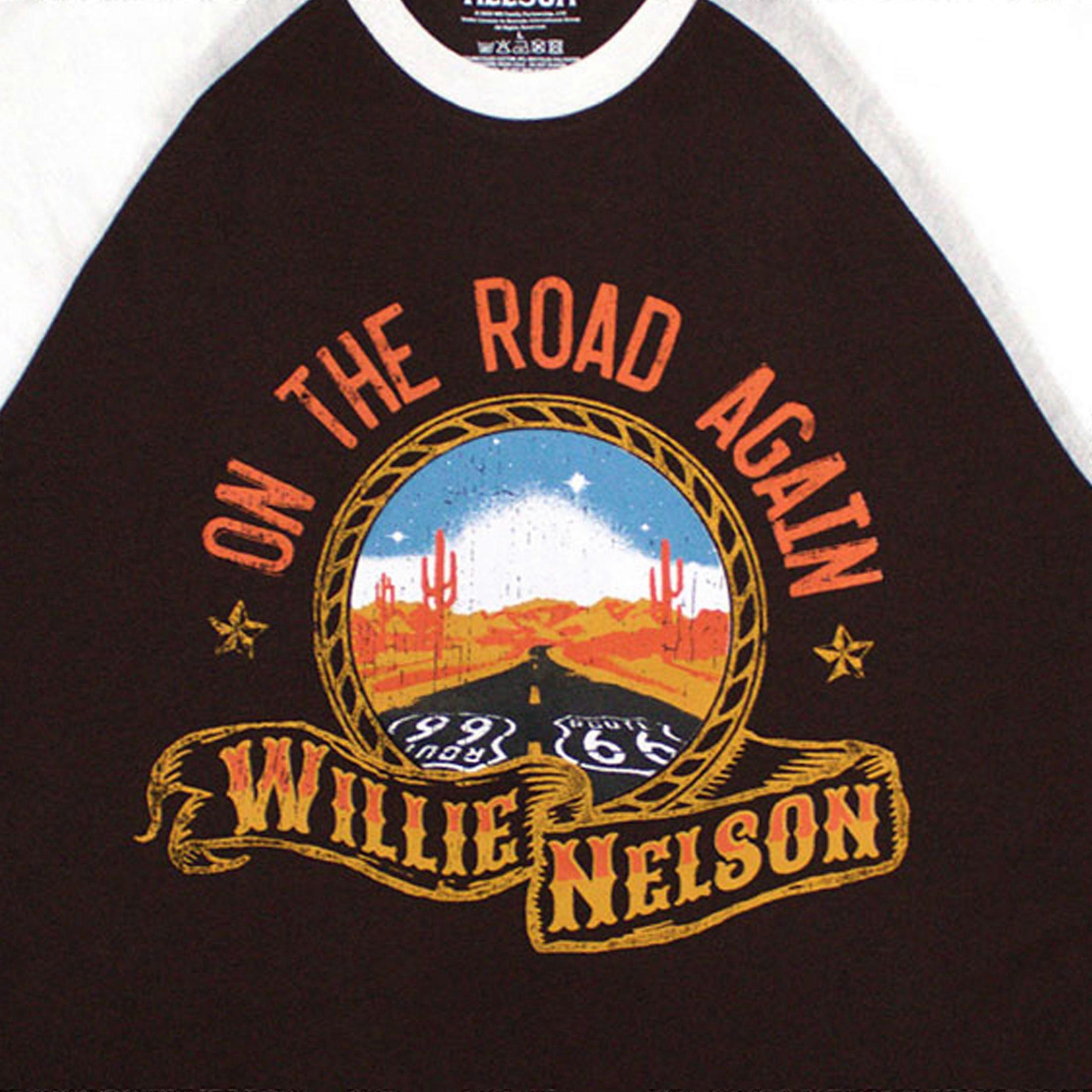 Willie Nelson Route 66 Raglan T Shirt