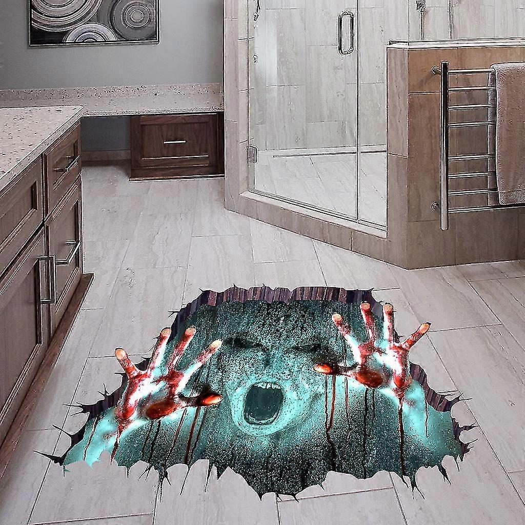 (L)New Halloween Window Stickers, Large Scary Demons Stickers for Halloween Party Decoration, Blood