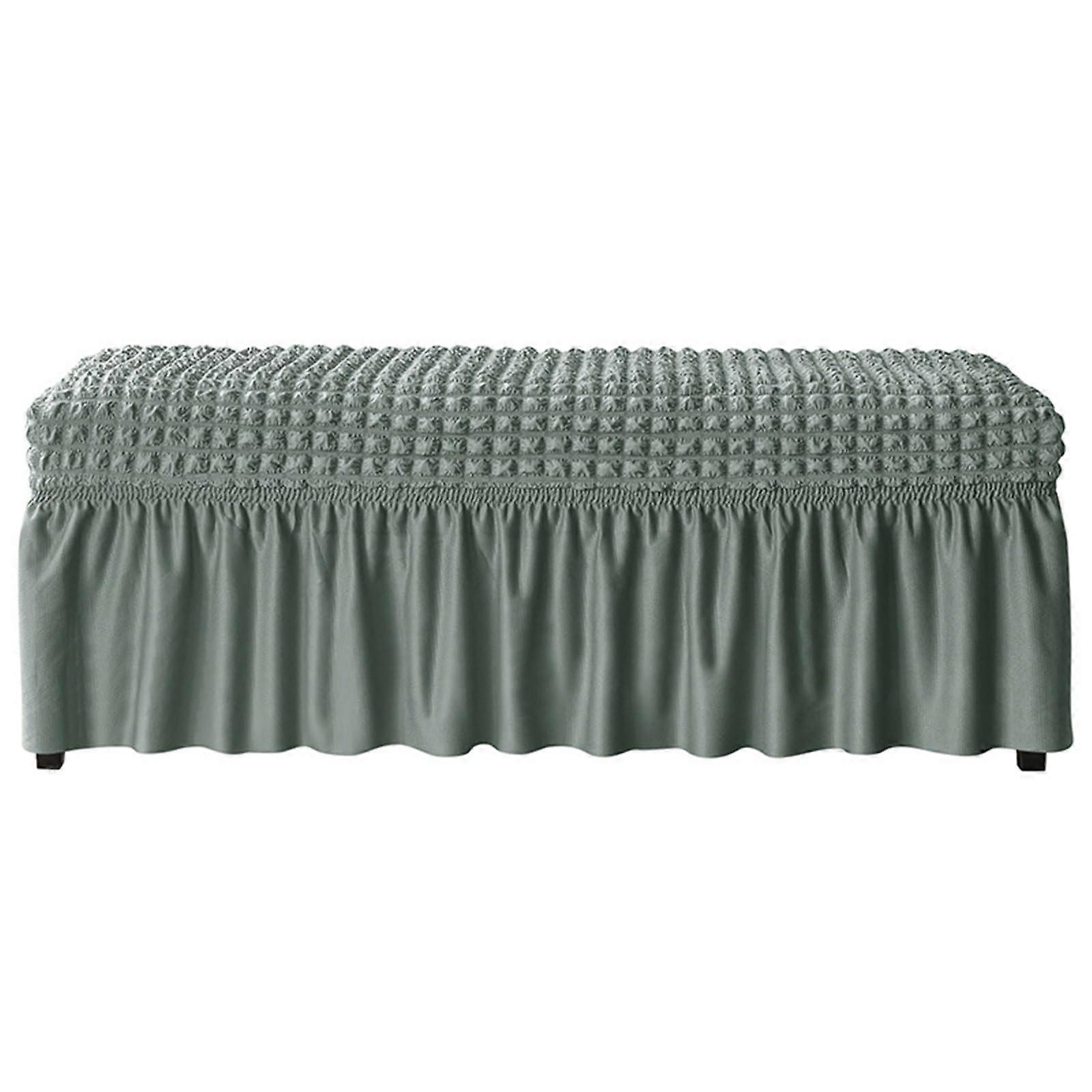 3D Spandex Bench Covers For Dining Room Soft Stretch Slipcover Size S Color Matcha Green Removable Slipcover