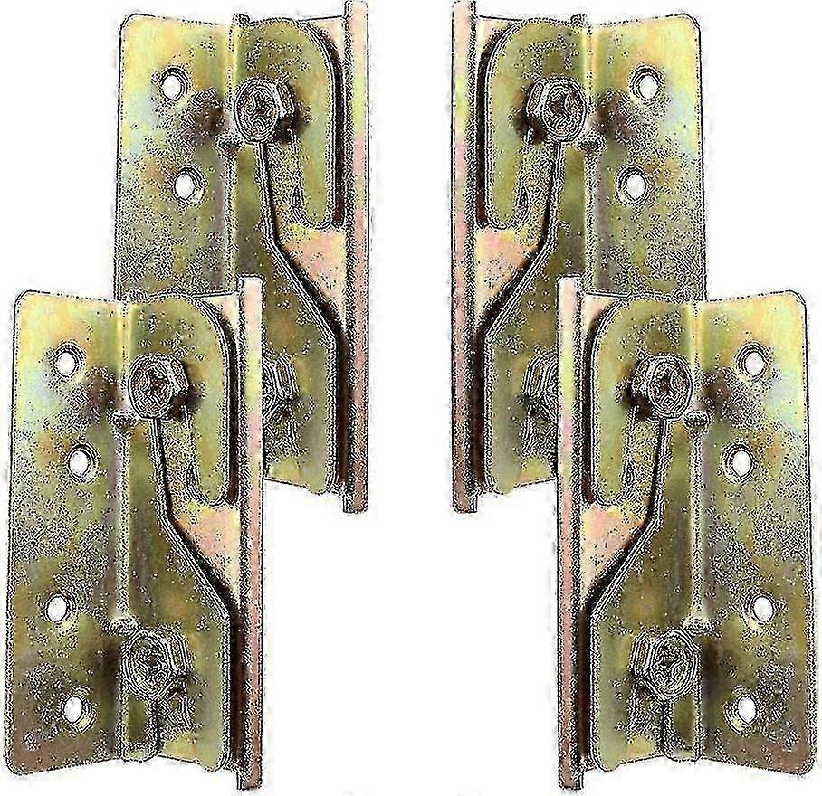Set Of 4 Heavy Duty Rust Resistant Mortiseless Bed Rail Mounting Brackets With Screws