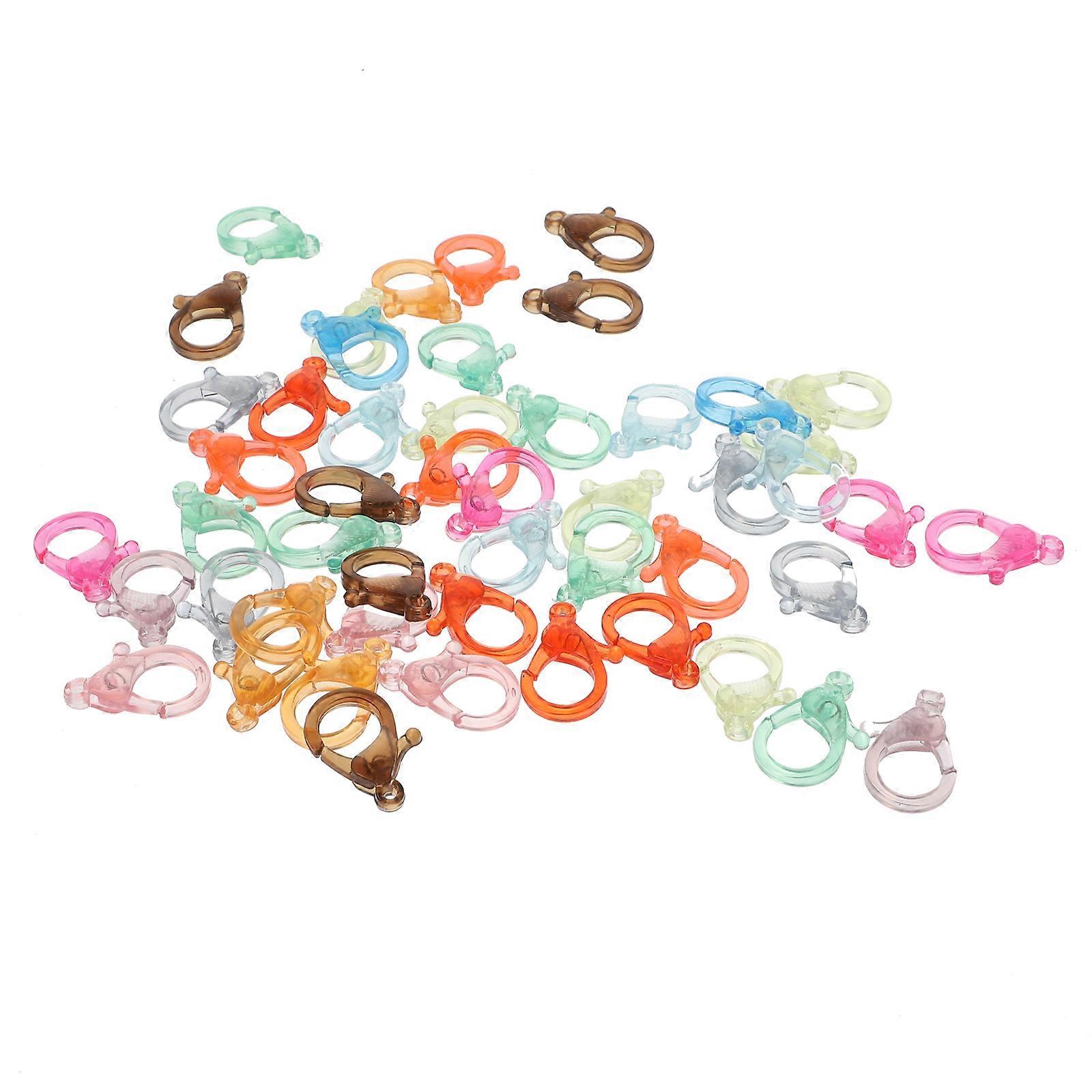 Colorful Lobster Claw Clasps Plastic Lobster Hook Craft Enthusiasts 0.98X0.71X0.20Inch Practical 50Pcs