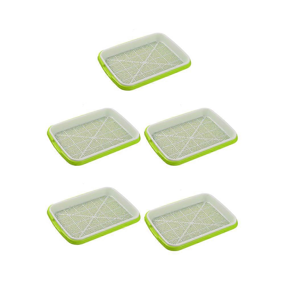 Sprouting Basin 5Pcs Green Plastic Garden Planter Boosts Seed Survival for Home Use