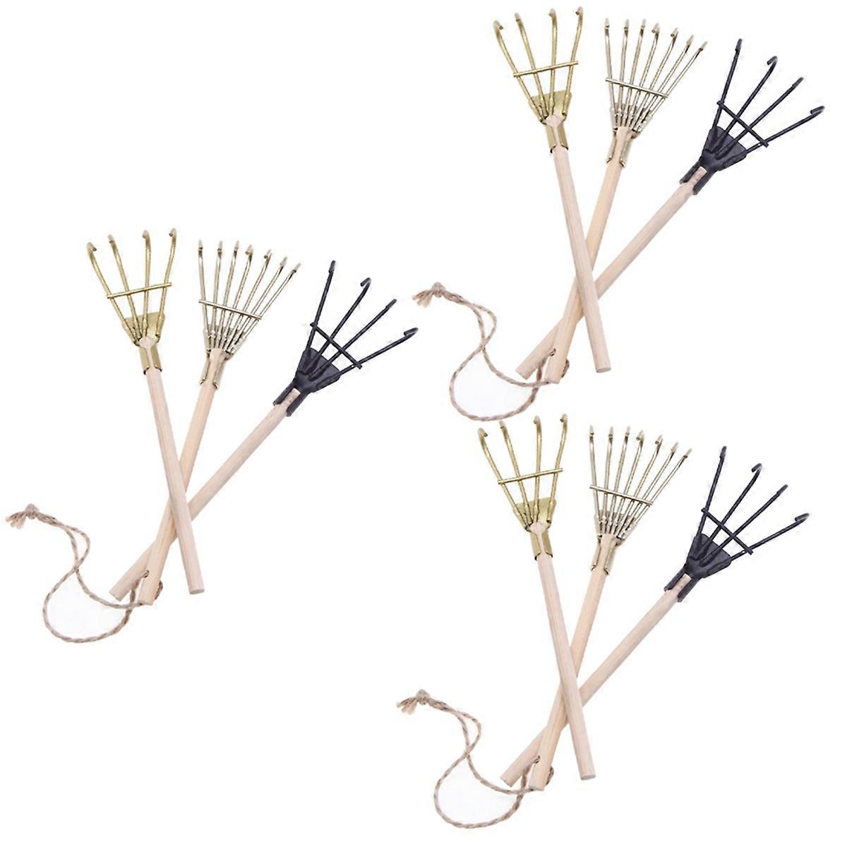 Mini Landscape Mini Iron Rake Tool DIY Handmade Landscaping Props
