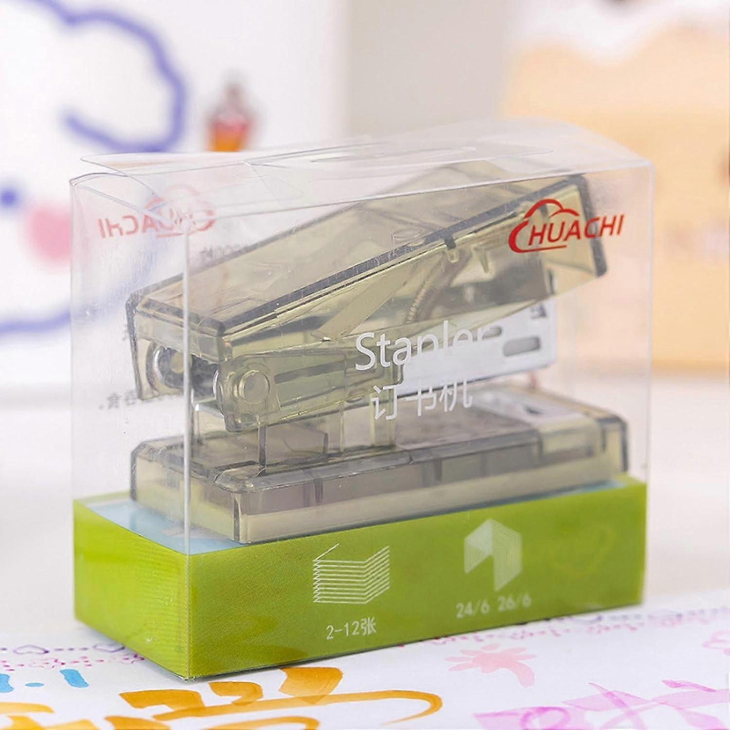Transparent Small Stapler Mini Labor-Saving Student Stapler Multifunctional Office Supplies Stapler