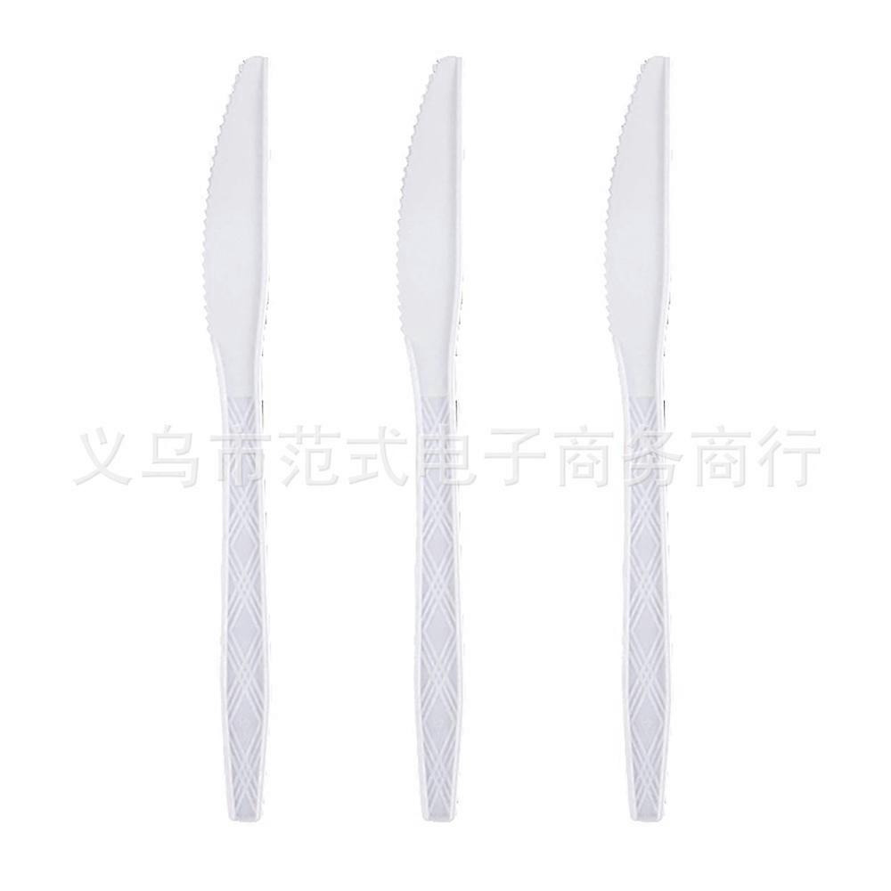 White textured plastic knife, fork and spoon tableware birthday party disposable tableware photography props solid color knife, fork and spo
