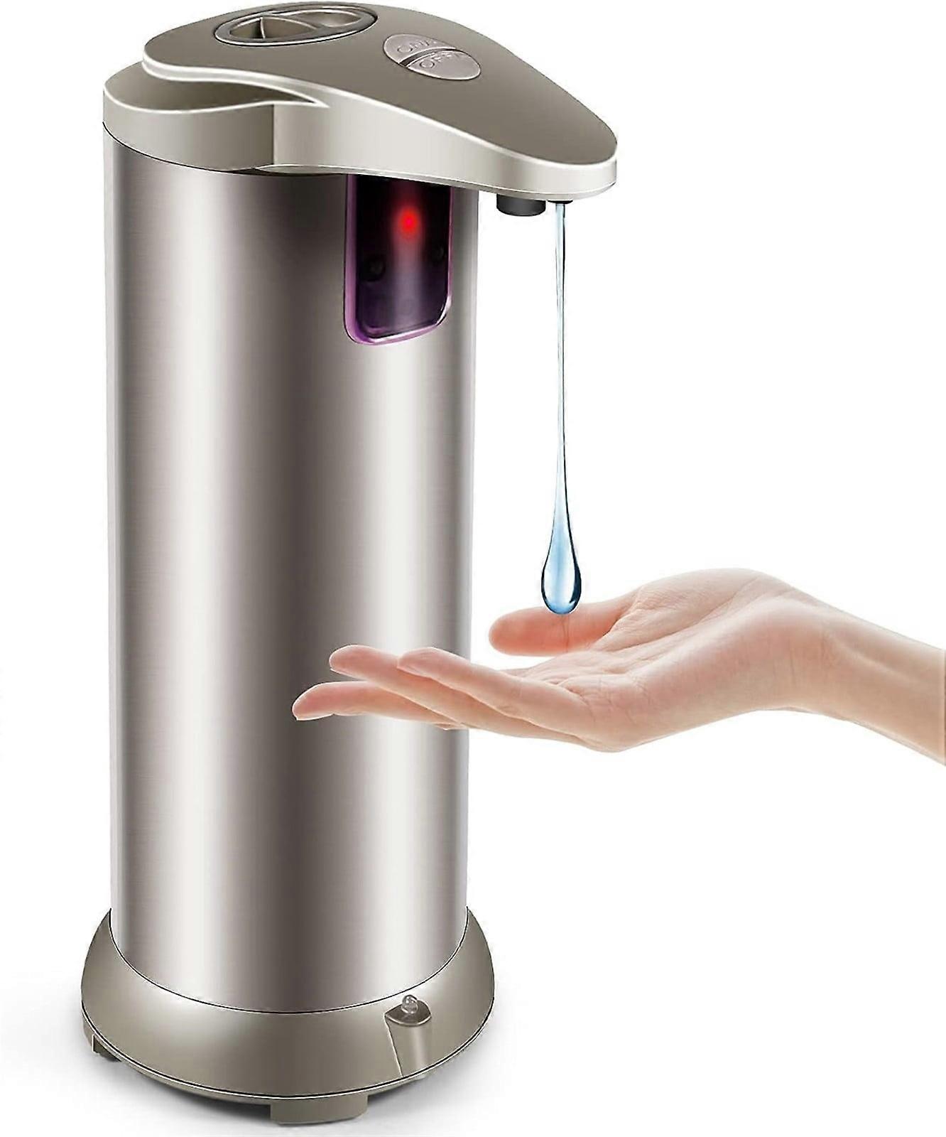 Automatic Touchless Soap Dispenser Stainless Steel with Infrared Sensor, 3 Adjustable Levels, for Bathroom Kitchen