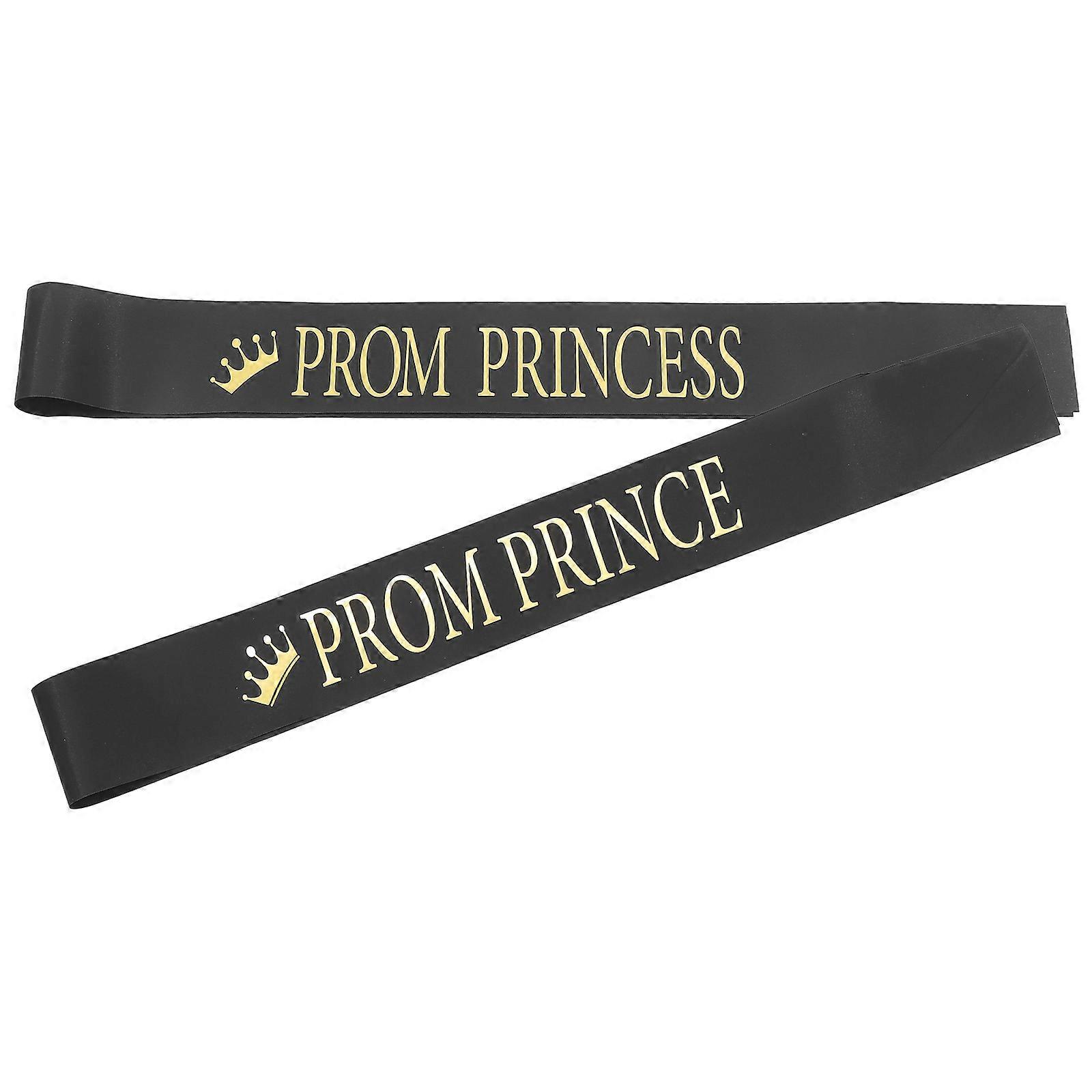 Prom Prince Prom Princess Party Sashes for Graduation 2Pcs Decorative Cloth