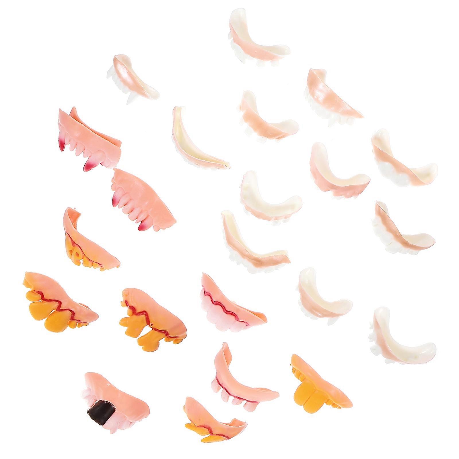 Fake Tooth Replacement Joke Teeth for Adults and Party Enthusiasts Rubber Assorted Favors 22Pcs
