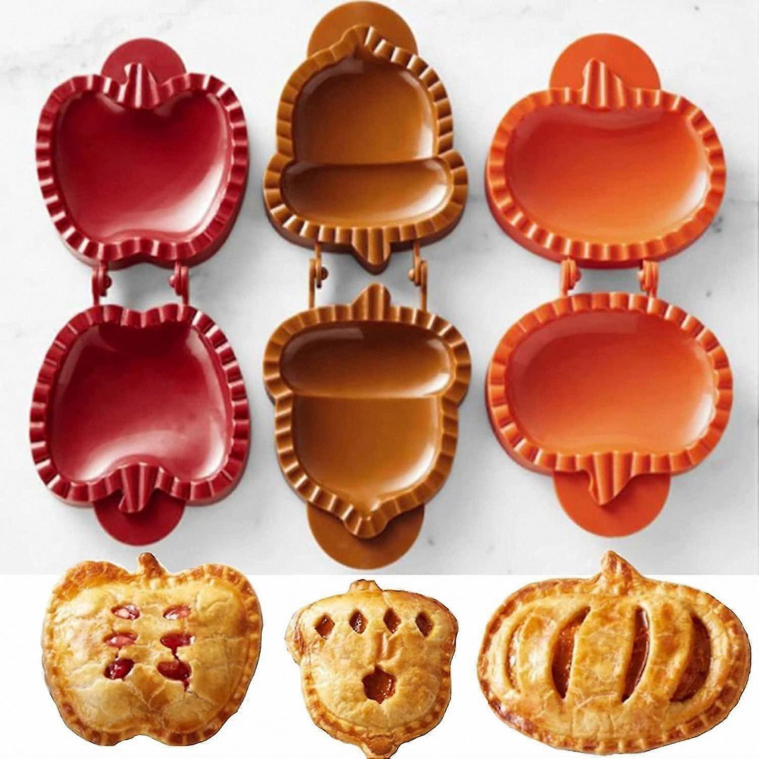 3-Pack Mini Pie Molds for Handheld Pies, Dough Presser with Fall Shapes for , Pumpkin, and Acorn Designs, Perfect for Parties and Potlucks