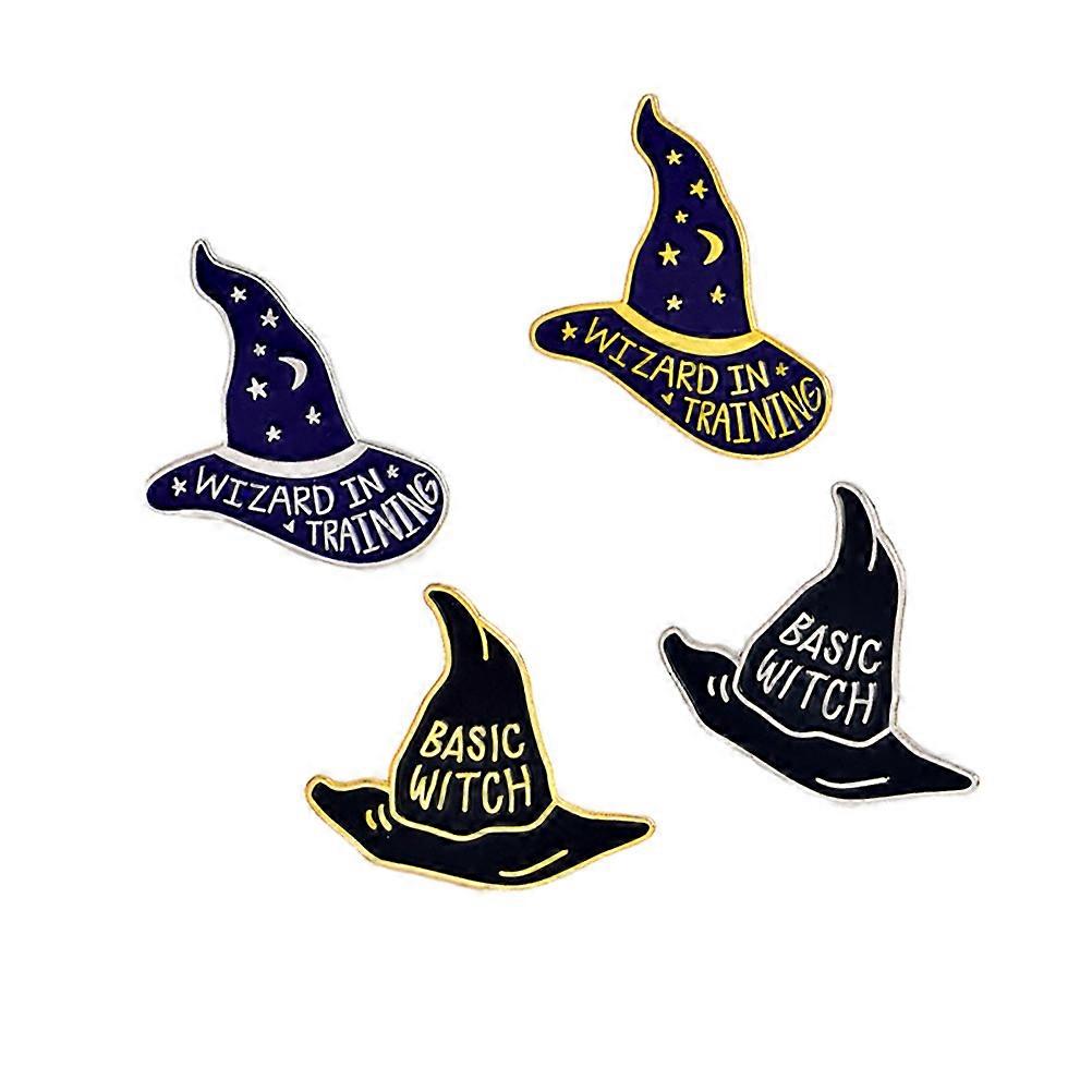 Witch Hat Brooch Pin for Clothes Decoration Use Multi Color Alloy Gift