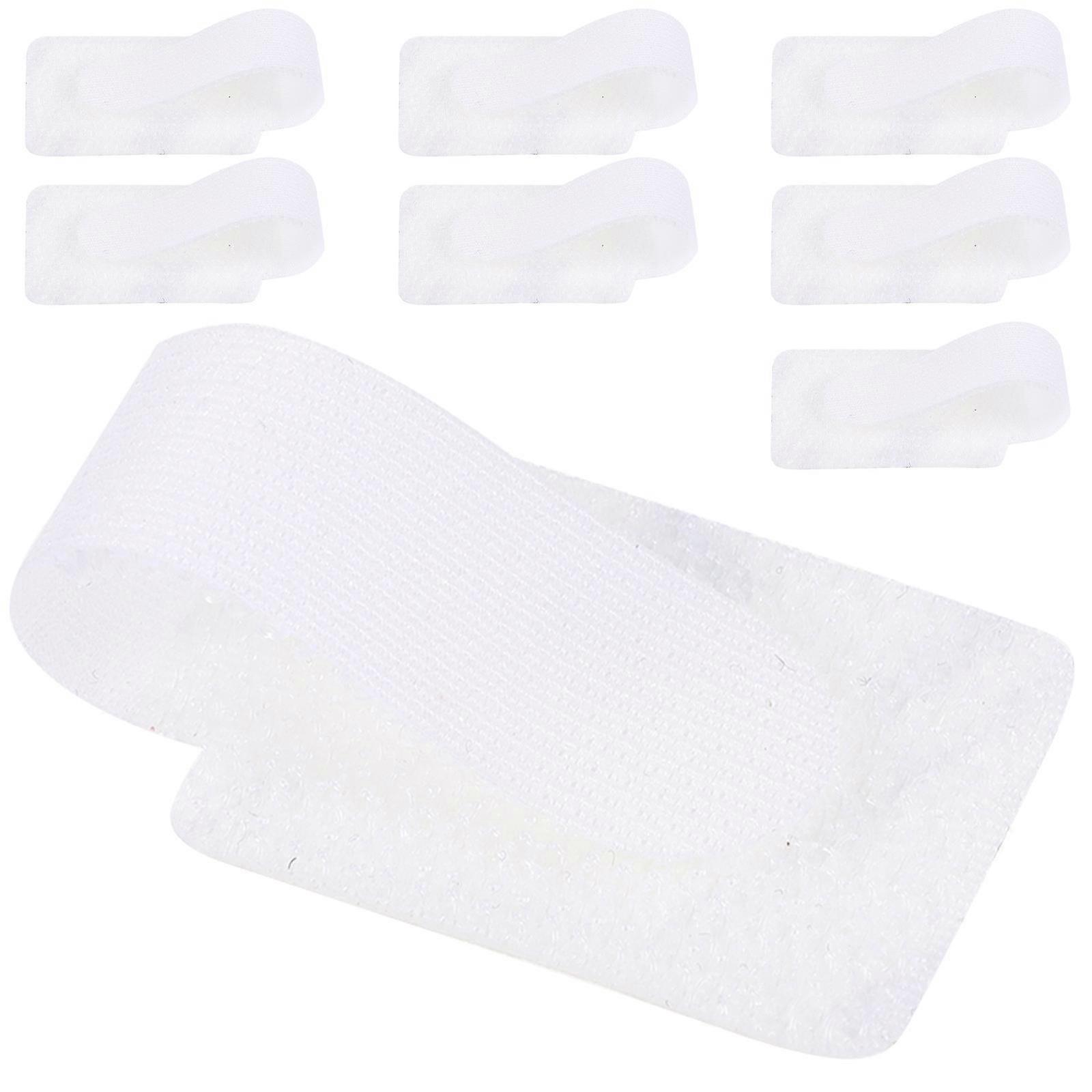 Cable Organization 50Pcs Adhesive Cable Ties For Earphones White Rectangular Design Tangle Prevention Cord Wraps