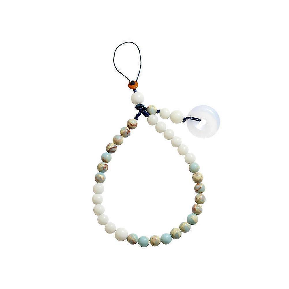 Chinese Style Braided Phone Chain with Chalcedony for Decoration 2Pcs