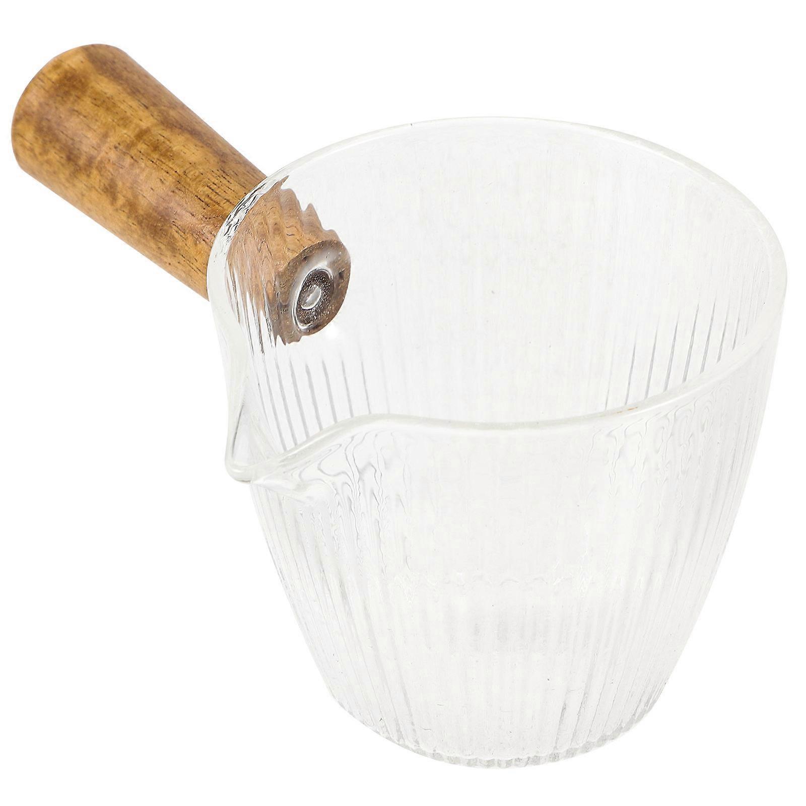 Glass Milk Pitcher Small Glass Pitcher for Home Use 3Pcs Transparent Cup
