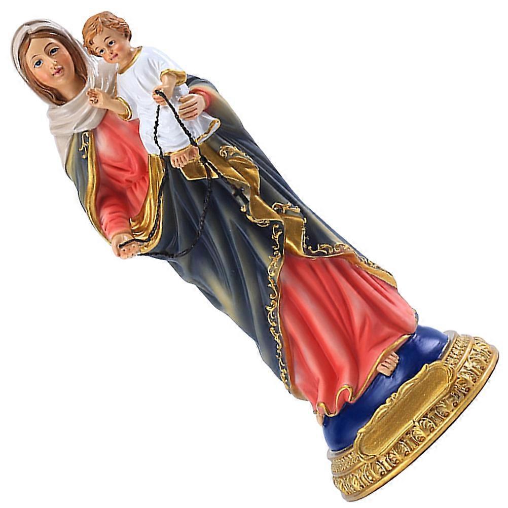 Religious Decor Resin Virgin Mary Statue Porch Multi Material Desktop Ornament 1Pack