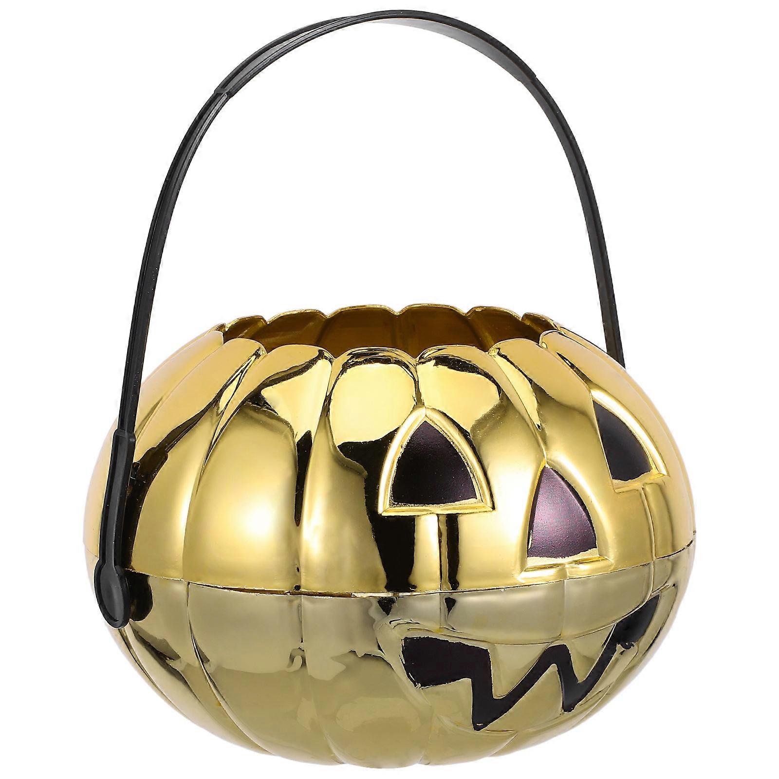 Pumpkin Candy Basket Halloween Plastic Pumpkin Candy Holder for 3Pcs