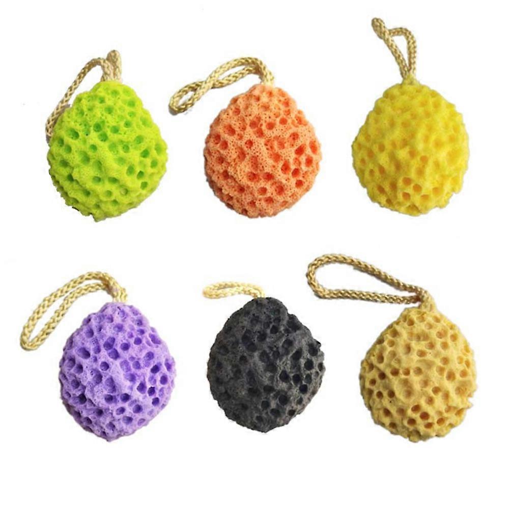Natural Bath Sponge Honeycomb Sponge for Shower Use 6Pcs Yellow