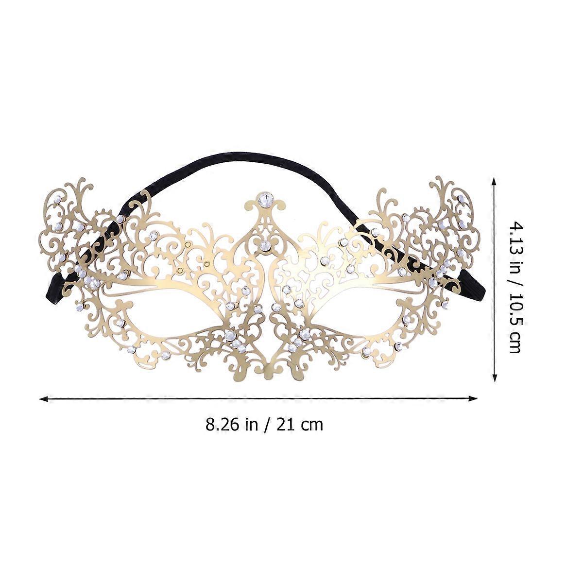 Elegant Masquerade Mask for Women Designed in Golden Color Great for Halloween Carnival and Fancy Dress Parties 1Set