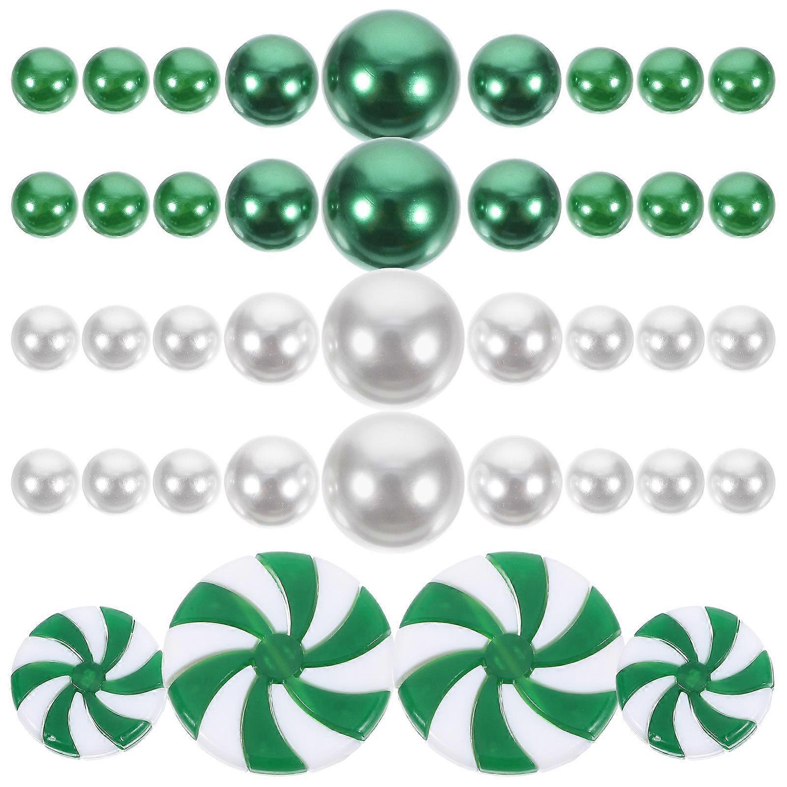 Christmas Floating Charms For Table Decoration 3 Sets Green Candy Cane Shape Vase Filler