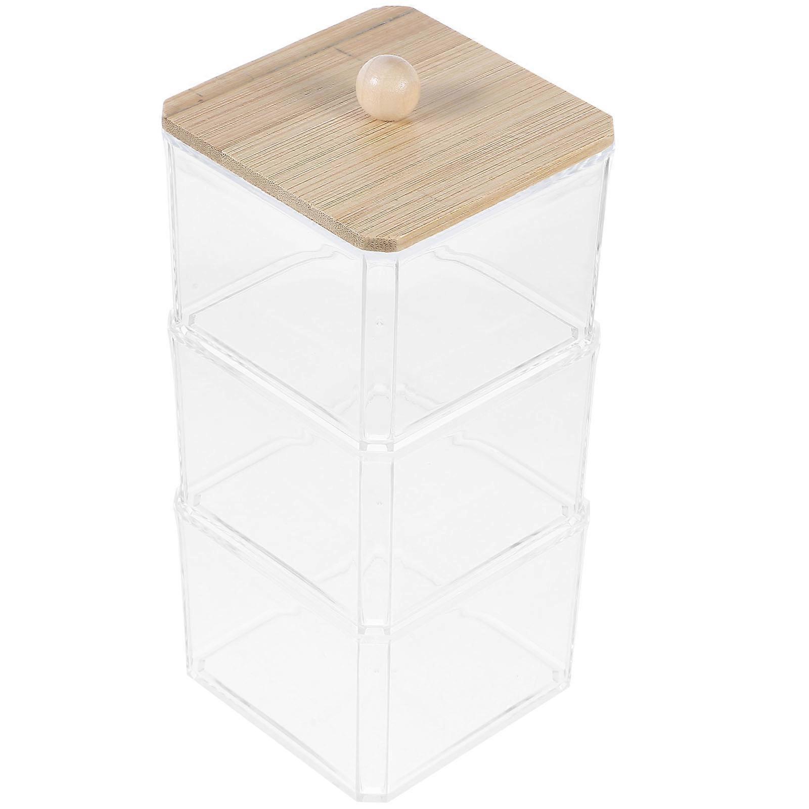 Cotton Pads Holder for Storage 2Sets Transparent Stackable Cotton Swabs Organizer