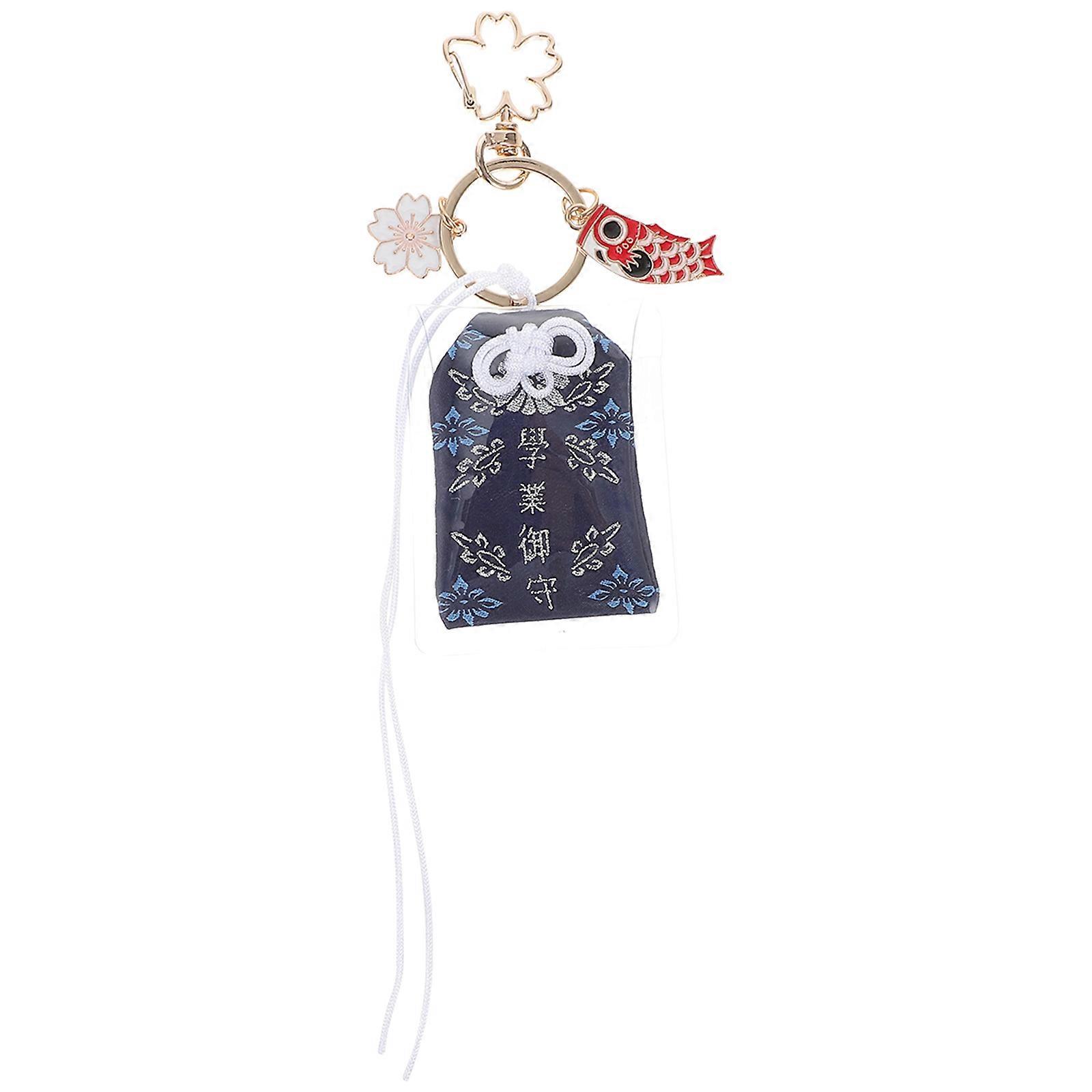 Japanese Keychain Carp Cherry Blossoms Key Ring for Luck Charm 3Pcs Set