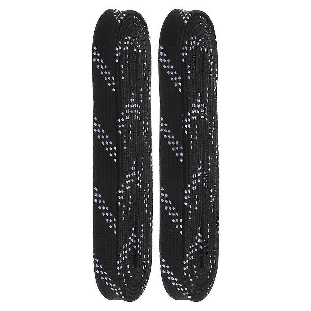 Long Black Ice Hockey Shoelaces Polyester Material 2Pairs for Skates