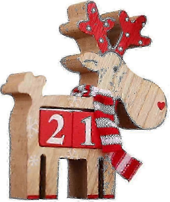Exquisite Christmas Calendar Countdown Advent Calendar Wooden Deer Ornament For Christmas Home Decoration