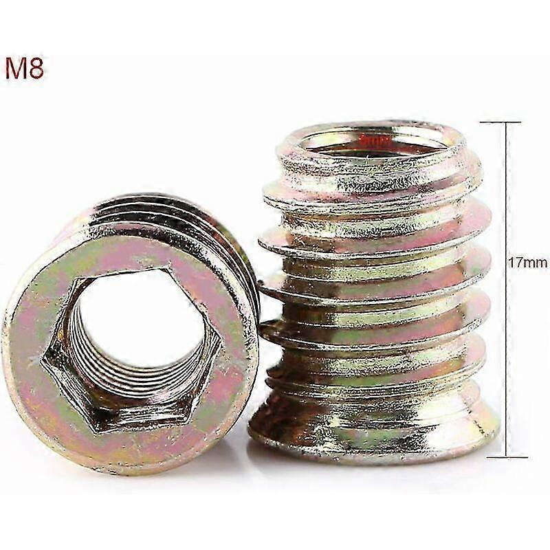 Pack of 20pcs M8 Zinc Alloy Threaded Hex Nut, Zinc Alloy Insert Nuts Assortment (M8*17mm)