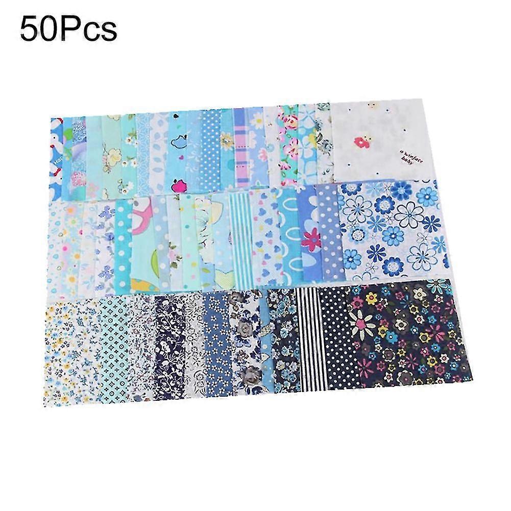 50 adet Pamuklu Kumaş Diy El Yapımı Patchwork Kapitone Dikiş El Sanatları Karalama Defteri Kumaş