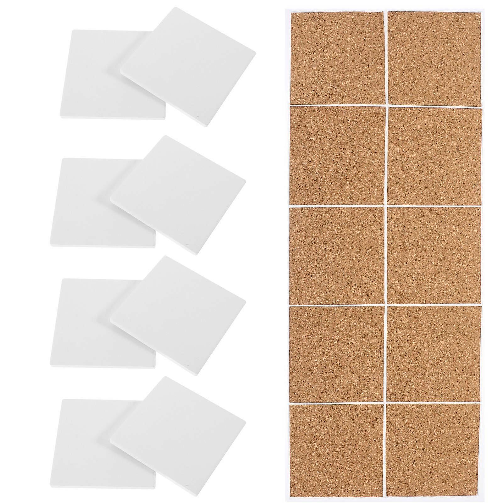 Sublimation Coasters 20 Sets Heat Insulation Square Absorption Coasters Assorted Color DIY Design